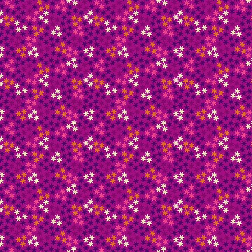 Star - Henna Fabric Range - Makower - Pink