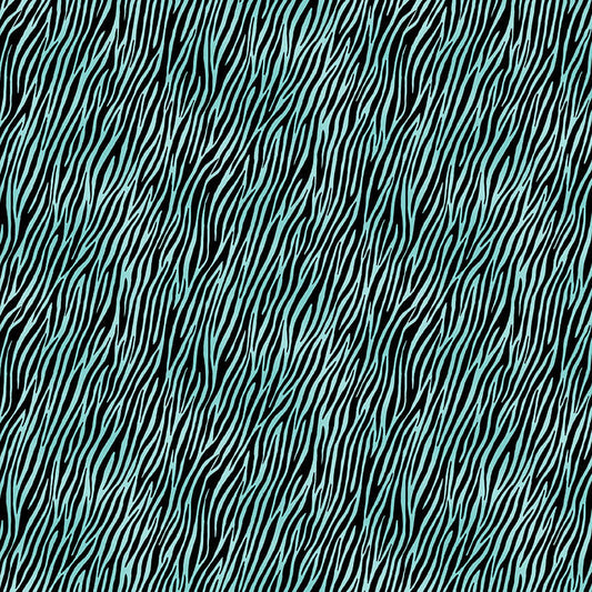 Zebra - Jewel Tones Fabric Range - Makower - Turquoise