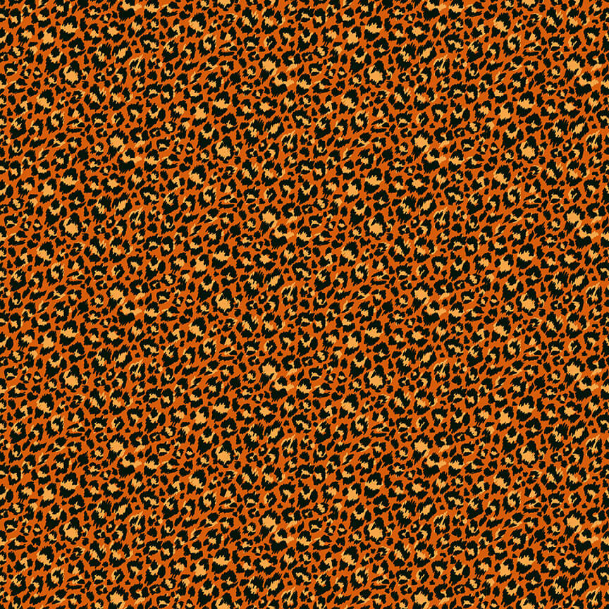 Leopard - Jewel Tones Fabric Range - Makower - Orange