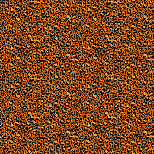 Leopard - Jewel Tones Fabric Range - Makower - Orange