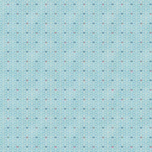 Trellis - Tranquility Fabric Range - Makower - Blue