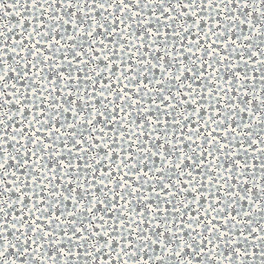 Blossom - Tranquility Fabric Range - Makower - Grey