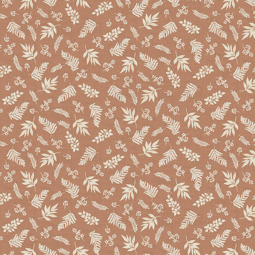 Foliage - Hedgerow Fabric Range - Makower - Brown