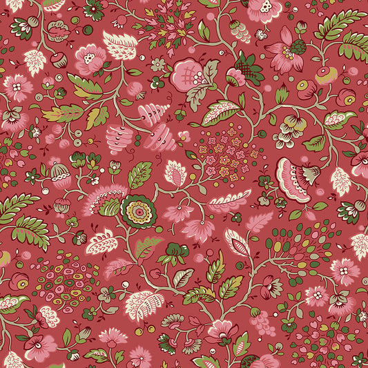 Flora - Gingerlily Fabric Range - Makower - Garnet