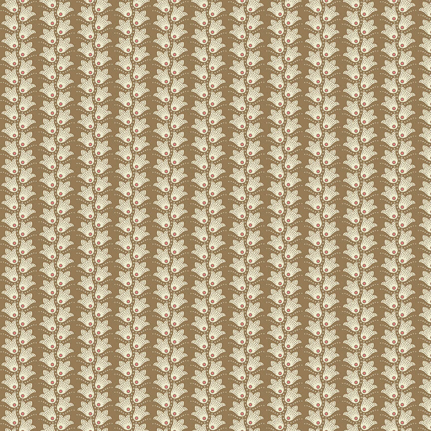Trellis - Gingerlily Fabric Range - Makower - Cocoa