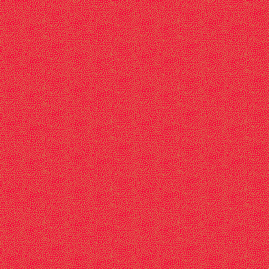 Pin Dot - Christmas Essentials Fabric Range - Makower - Gold on Red