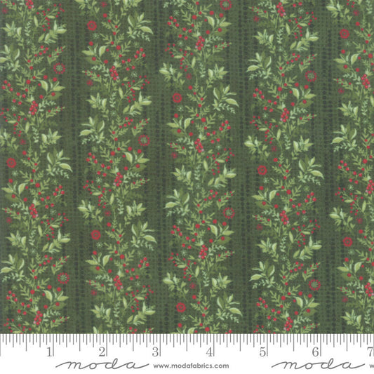 Holly - Naughty or Nice Christmas Fabrics Range - Moda Fabrics  - Green