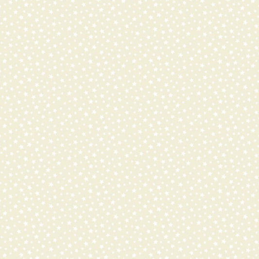 White on Cream Star (306/Q2) - Essentials range of fabric by Makower