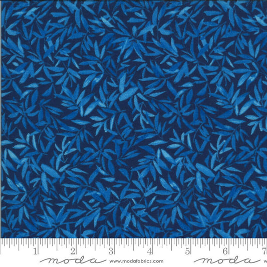 Leaves - Lulu Fabrics Range - Moda Fabrics  - Navy