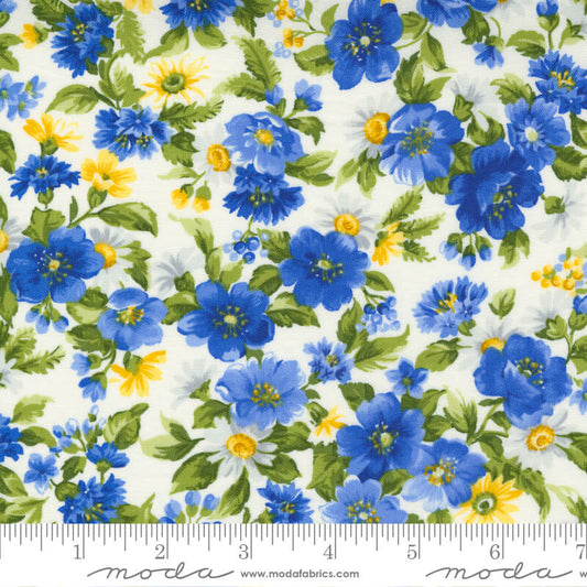 Floral Daisy Mix - Summer Breeze Fabric Range - Moda Fabrics - Ivory