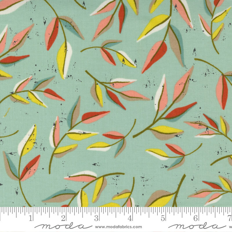 Leaf Dream Floral - Songbook Fabrics Range - Moda Fabrics  - Blue