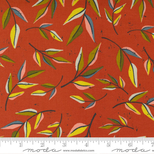 Leaf Dream Floral - Songbook Fabrics Range - Moda Fabrics  - Orange