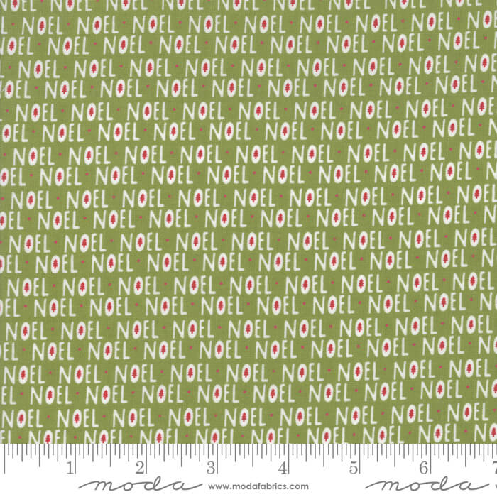 Noel - The Christmas Card Fabrics Range - Moda Fabrics - Green