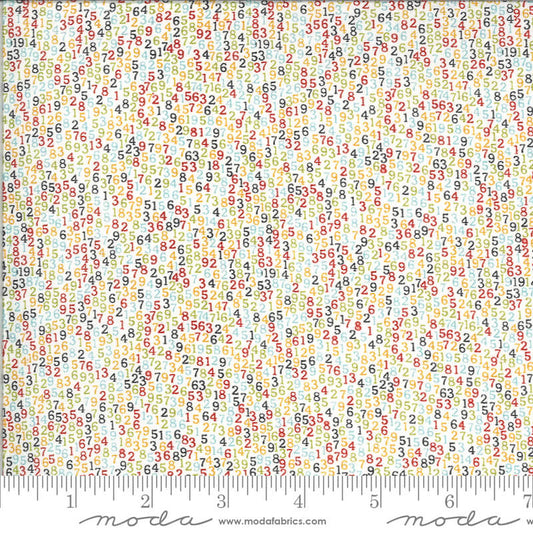 Numbers - Animal Crackers Fabric Range - By Sweetwater for Moda Fabrics - Multi Colour