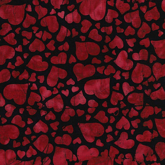 Hearts - Pattern No. 112011796- Island Batiks Fabric - Red