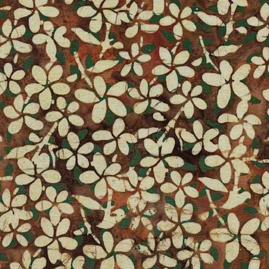 Floral - Pattern No. 112002075- Island Batiks Fabric - Browns
