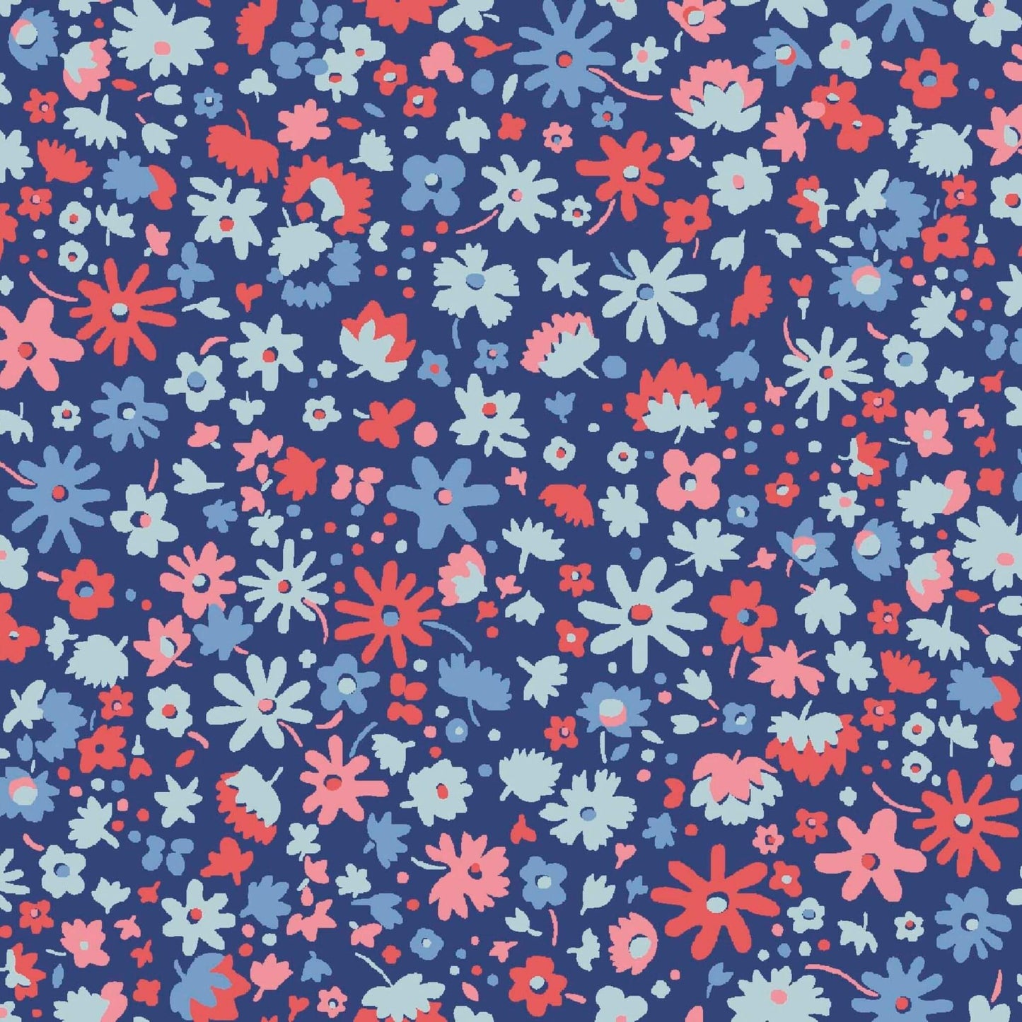 Bloomsbury Blossom - The Carnaby Collection Fabric Range - Liberty Fabrics - Retro Indigo