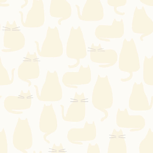 Cats and Whiskers - Whiskers and Dash Fabric Range - Makower - Cream
