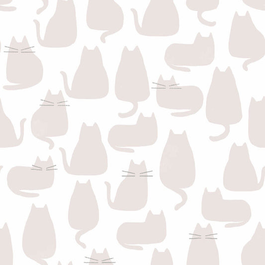 Cats and Whiskers - Whiskers and Dash Fabric Range - Makower - Light Purple
