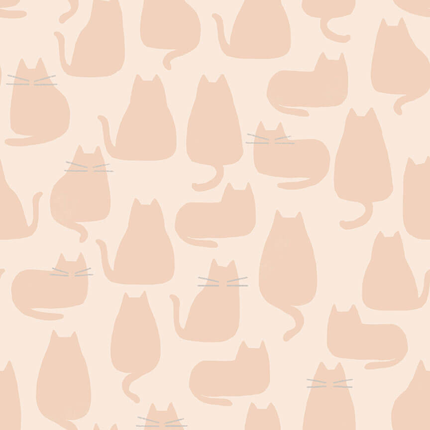 Cats and Whiskers - Whiskers and Dash Fabric Range - Makower - Pink