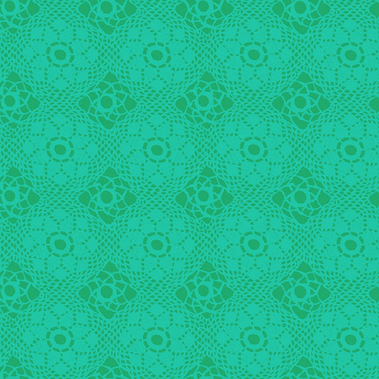 Crochet - Alison Glass Sun Prints 2021 Fabric Range - Andover - Turquoise