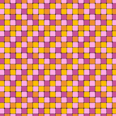 Blocks - Hoot Hoot Fabric Range - Makower - Pink Multi