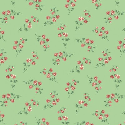 Little Flowers - The Seamstress Fabric Range - Makower - Green