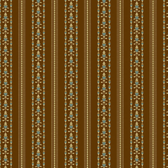 Autumnal Stripe - Acorn Harvest Fabric Range - Andover - Brown