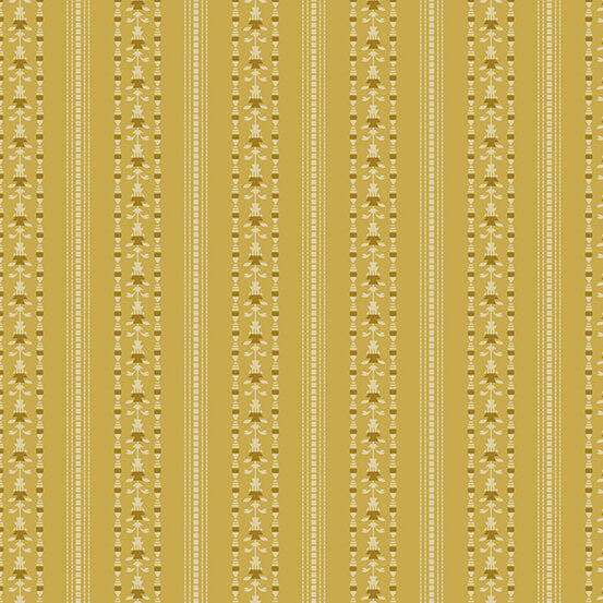Autumnal Stripe - Acorn Harvest Fabric Range - Andover - Yellow
