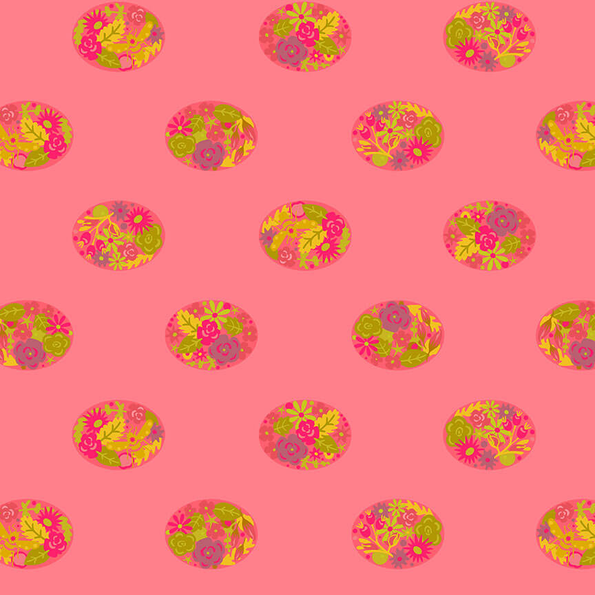 Floral Dot - Ellipse Fabric Range - Andover - Pink