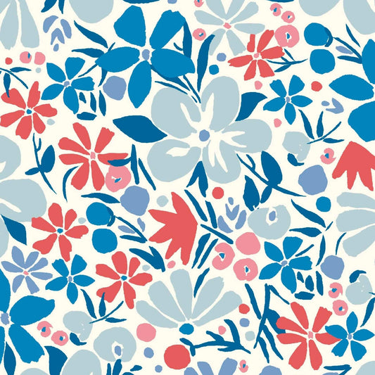Bohemian Bloom - The Carnaby Collection Fabric Range - Liberty Fabrics - Retro Indigo