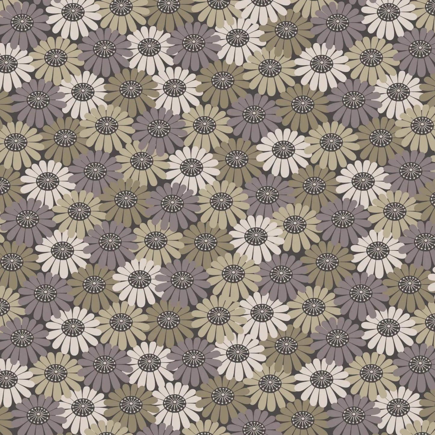 Compact Florals - Shinrin Yoku Fabric Range - Lewis and Irene - Greens
