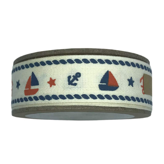 Nautical Vintage Ribbon - Bowtique - Blue and Orange