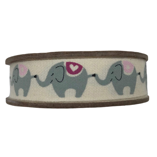 Elephant Vintage Ribbon - Bowtique - Pink