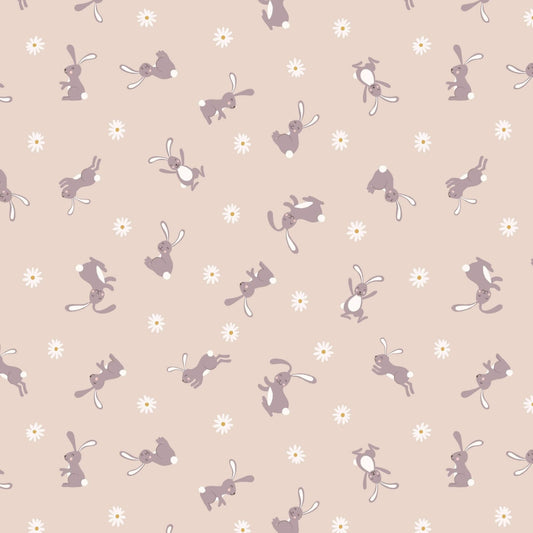 Bunny - Bunny Hop Fabric Range - Lewis and Irene - Dark Cream