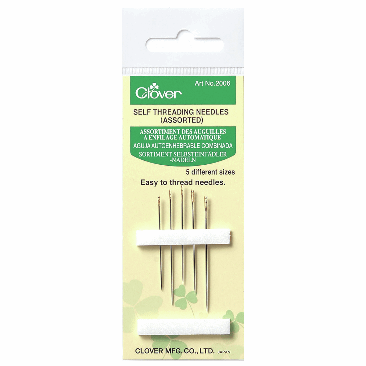 Hand Sewing Needles - Self-Threading - 5 Assorted Sizes