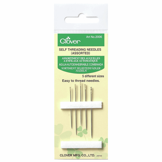 Hand Sewing Needles - Self-Threading - 5 Assorted Sizes