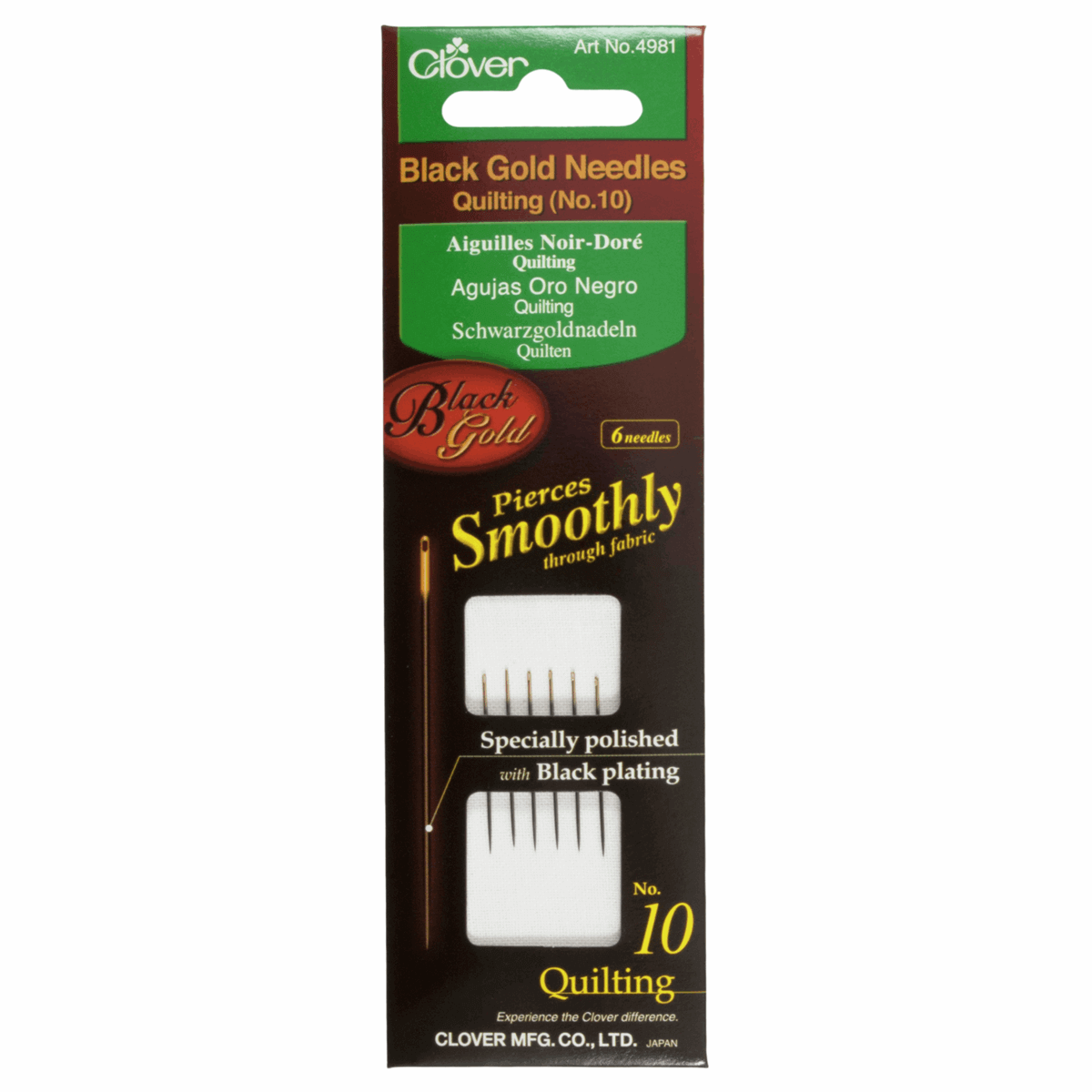 Hand Sewing Needles - Quilting - Black Gold - No.10