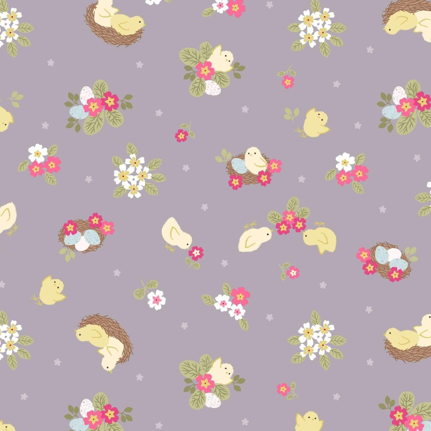 Chicks - Bunny Hop Fabric Range - Lewis and Irene - Natural