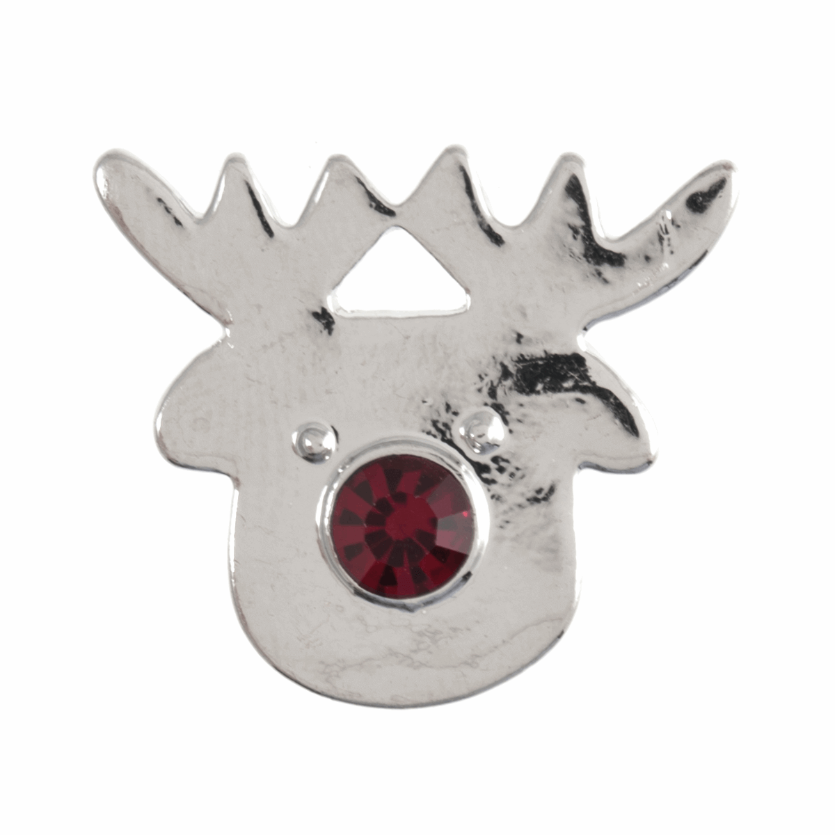 Diamante Nosed Rudolph Buttons - 21mm - Silver