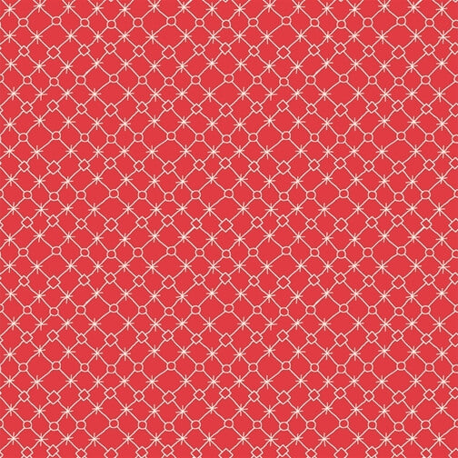 148/88 - Say It With A Stitch Fabric Range by Many Shaw -  Red and White