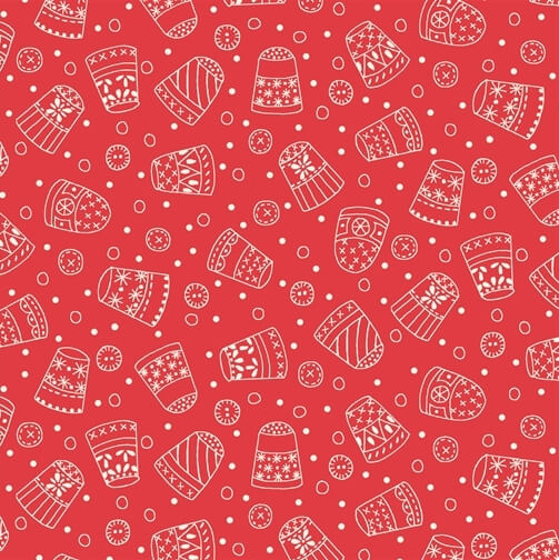 149/88 - Say It With A Stitch Fabric Range by Mandy Shaw -  Red and White