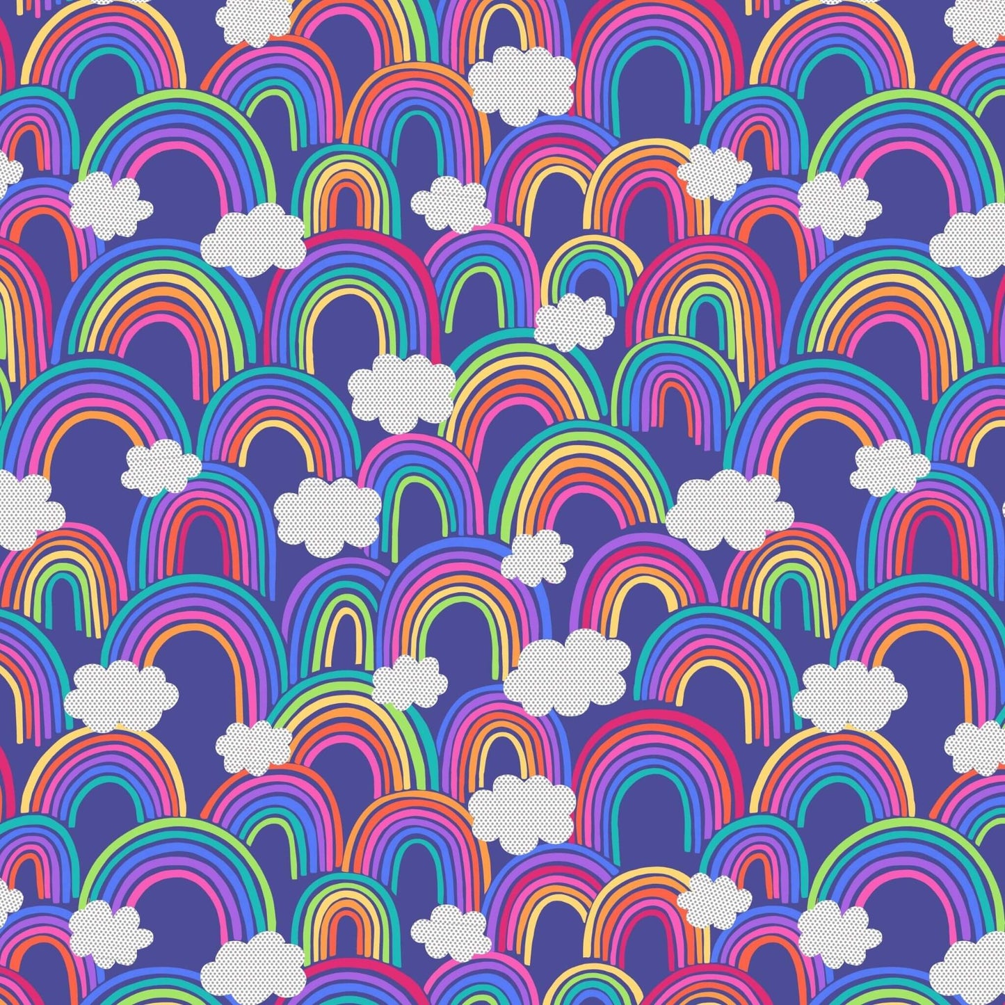 Over The Rainbow  - Rainbows Fabric Range - Lewis and Irene - Blue