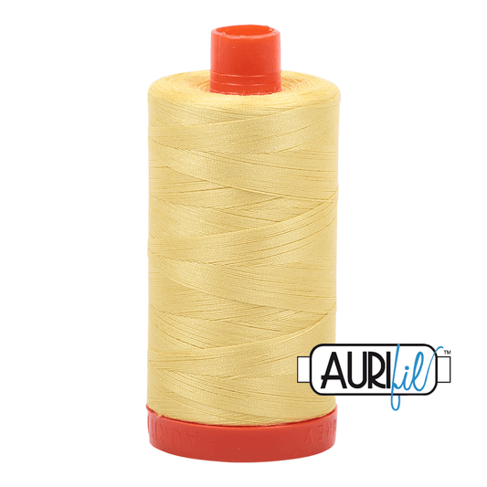 Aurifil Cotton Thread - 50's Weight - 1300 metres - Lemon (2115)