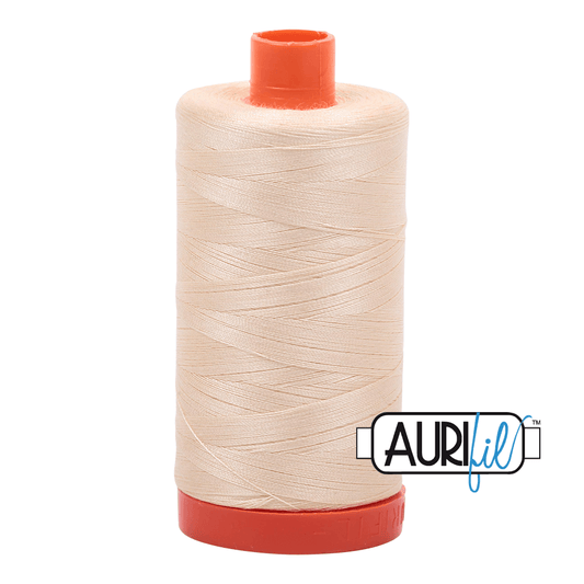 Aurifil Cotton Thread - 50's Weight - 1300 metres - Butter (2123)