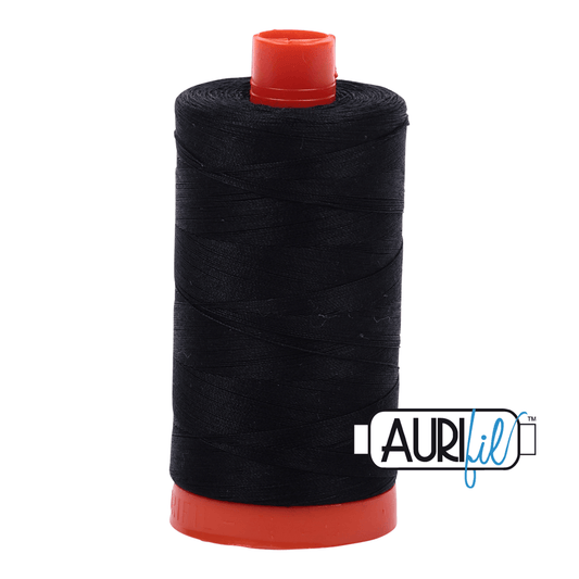 Aurifil Cotton Thread - 50's Weight - 1300 metres - Black (2692)