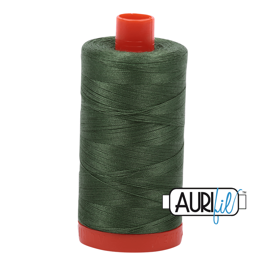 Aurifil Cotton Thread - 50's Weight - 1300 metres - Very Dark Grass Green (2890)