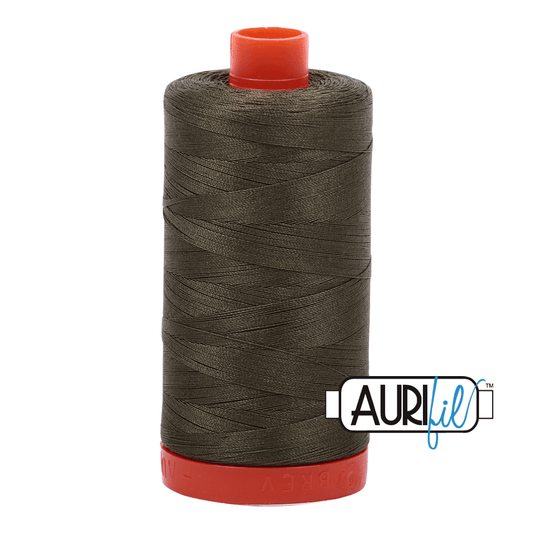 Aurifil Cotton Thread - 50's Weight - 1300 metres - Army Green (2905)