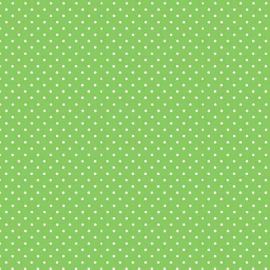 White On Apple Green - Spot On Fabric Range - Makower