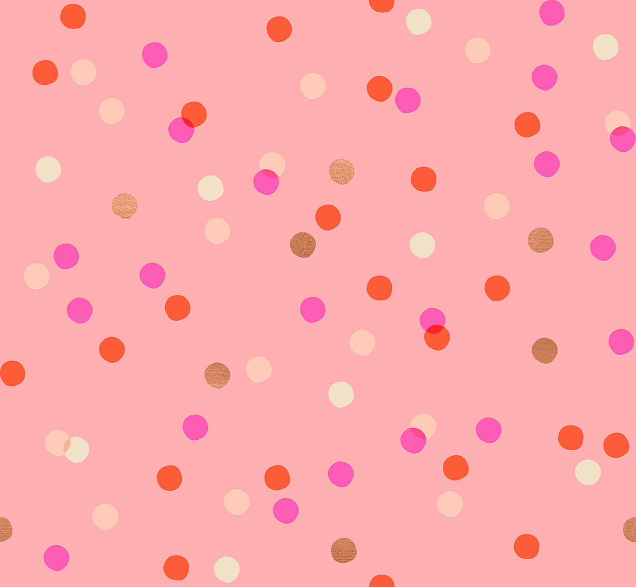 Metro Floral Blend Polka Dot - Camellia Fabric Range - Moda Fabrics - Pink